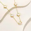 Collar de Trébol de Cuatro Hojas de 13 mm para Mujer, Joyería de Trébol de la Suerte Premium de Acero Inoxidable de Alta Gama, Doble Cara, Resistente al Desgaste