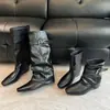 Botas de tacón grueso, caña alta, con hebillas de moda, colección primavera/otoño 2026, estilo nuevo, diseño de nicho, para mujer