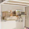 Estante de almacenamiento para dormitorio sin taladro para artículos pequeños y productos de cuidado de la piel, estante de almacenamiento de pared para literas