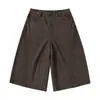 Yidao Vintage 2026 Verano Estilo Japonés Lavados Retro Casuales Pantalones Cortos Hombres Modernos Ajuste Holgado Versátiles Pierna Ancha Pantalones de Siete Cuartos