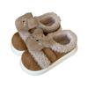 Zapatillas de Invierno para Mujer con Oso de Peluche, Velcro, Lana de Oveja, Forro Polar, Cálidas para Exteriores, Moda Coreana Tendencia, Zapatos de Algodón