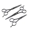 Tijeras de Peluquería Negras de 4 pulgadas, 5 pulgadas, 5.5 pulgadas, Tijeras para Cortar el Cabello, Tijeras Planas, Tijeras para Flecos, Tijeras Pequeñas