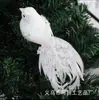 Pájaro blanco con clip, decoración de pájaro de plumas artificiales, manualidad de espuma, paloma blanca de copo de nieve, pájaro falso, decoración del hogar