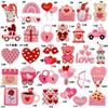 Adesivos de Tecido para Casamento Transfronteiriço Rosa Dia dos Namorados Decoração de Amor Manual Urso Fofo de Desenho Animado Bordado à Máquina Adesivos para Passar
