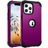 Funda protectora tres en uno de silicona para PC, resistente a golpes y caídas, compatible con iPhone 14 Pro y Apple 14 Plus.