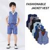 Traje de niño, vestido de caballero, chaleco, traje de niño flor para cumpleaños de niño, anfitrión, piano, discurso, chaleco atractivo