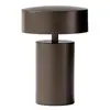 Lámpara de mesita de noche de diseño danés tipo columna con forma de hongo, diseño minimalista, carga USB, inalámbrica, luz nocturna ambiental, marrón cobre