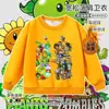 Plantas vs. Ropa Periférica de Zombies Caricatura Pistaplantas Sudadera Infantil Sudadera de Manga Larga Otoño/Invierno Top para Niños