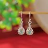 Joyería Yuebao Plata Esterlina S925 Chapado en Oro Jade Vintage Moda Color Chapado Calabaza Pipa Aretes Gancho de Plata Hueco