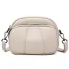 Bolso de Piel de Vacuno de Primera Capa para Mujer con Cremallera de Tres Capas 2025 Nueva Moda Bolso de Hombro de Cuero Genuino Bolso Bandolera Bolso Pequeño Casual