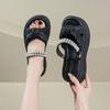 Pantuflas de Plataforma Gruesa de Estilo Chino Nuevo para Verano para Mujer, Sandalias y Pantuflas de Moda de Celebridad de Internet, Zapatos de Playa Antideslizantes