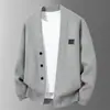 Jaqueta cardigã de malha masculina solta de alta qualidade para comércio exterior transfronteiriço, suéter casual versátil de outono estilo pai