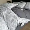 Conjunto de cama simples de algodão puro escovado de quatro peças com toque de alta qualidade, capa de edredom espessa 100% algodão, lençol, conjunto de três peças com lençol com elástico