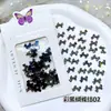 Aurora Roxo Fantasma Cor Vento Escuro Conjunto de Acessórios com Laço e Diamantes de Resina para Unhas Decoração de Nail Art
