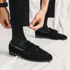 Zapatos de Cuero para Hombre Estilo Británico, Moda Coreana, Modernos, que Aumentan la Altura, Mocasines de Gamuza, Mocasines Casuales Slip-On con Borlas