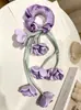 Faixa de cabeça de flor de lírio-do-vale no atacado em estoque, elástico de cabelo de fita de alta qualidade, scrunchie, elástico de cabelo estilo fada, faixa de cabeça, anel de cabelo