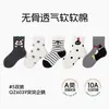 Calcetines Infantiles Antibacterianos Sin Costuras QZ6039, Nuevo Diseño de Gato de Dibujos Animados para Otoño, Calcetines de Algodón Peinado de Media Pantorrilla para Niños y Niñas