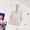 Portatarjetas Acrílico con Alas de Ángel para Fotos de Ídolos, Polaroid, Almacenamiento de Fotos de Identificación, Colgante para Mochila de Estudiante