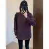 Moletom Elegante com Toque de Algodão, Forrado com Fleece, de Larga Largura, Camada Dupla, Borda Larga, Gola Redonda, Manga Raglan, Cobrindo o Quadril C1126W