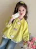 Chicas Primavera y Otoño 2026 Nueva Elegante Chaqueta de Béisbol de Encaje de Dibujos Animados Estilo Coreano Abrigo Top Tendencia