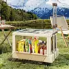 Venta de liquidación: Carro de Camping Plegable, Gran Capacidad para Uso Doméstico, Entrega y Transporte de Carga, Organizador de Picnic al Aire Libre con Tabla de Madera