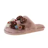 Pantufas de Pelúcia Fofas Estilo Japonês com Laço e Desenho Animado, Bico Fechado, para Mulheres, Adequadas para Uso Externo, Novidade Outono e Inverno 2025, Sapatos Quentes de Algodão com Solado Grosso