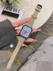 Cintura Fina de Lã com Tira de Couro Adequado para Apple Watch iWatch 12ª Geração 11/10 Ultrase