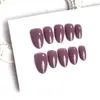 Manicura con forma de almendra de venta caliente transfronteriza, Parches de uñas postizas de color sólido estilo europeo y americano, Uñas portátiles simples hechas a mano removibles