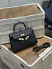 Bolsa Kelly de Segunda Generación para Mujer, Mini Bolso Cruzado, Nuevo Estilo 2026, Bolso de Hombro, Estampado de Palma, Piel Suave, Bolso de Moda Versátil y Moderno