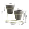 Metal de ferro estilo ins nórdico estrutura de ferro vaso de flor suculenta de argila estrutura de ferro banhada a ouro vaso de flor para planta verde artigos de decoração para casa