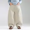 Valle del Viento 2026 Otoño Nuevos Pantalones Casuales de Algodón Simples y Elegantes para Niños Pantalones de Hoz Holgados y Versátiles para Niños