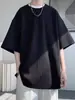 Camiseta de hombre de manga corta con textura de gofre, transfronteriza, simple y versátil, de corte holgado para verano, camiseta casual juvenil a la moda