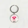 Llavero Colgante de Gema del Tiempo Cinta Rosa Transfronterizo Regalo Pequeño Creativo Anillo de Metal para Llaves