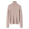 Suéter de Gola Alta Yangzi Yarn 100% Lã Fina Tricotado Suéter de Gola Alta Outono e Inverno Slim-Fit Top Camada Base para Mulheres