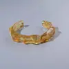 Pulseira de Acrílico Transparente Nova Moda Fresca Transfronteiriça Geométrico Assimétrico Textura Plissada Pulseira Aberta para Mulheres