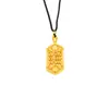 Pingente Retro Dourado Areia Vietnamita para Mulheres Estilo Corte Padrão de Nuvens Auspiciosas Vazado Caractere Fu Colar Ábaco Joias Banhadas a Ouro Cobre Venda por Atacado