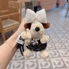 Novo vestido de lã pelúcia cachorro gordinho chaveiro de carro coelho desenho animado chef cachorro boneca bolsa pingente