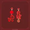 Pendientes de Atmósfera de Año Nuevo Estilo Chino, Pendientes Rojos Festivos para el Año del Caballo, Pendientes de Nuevo Estilo Chino Ligeramente Lujosos y Elegantes para Mujer