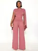 D9587 Amazon Europeo y Americano Más Vendido Moda Ropa de Mujer Sexy con Diseño de Cinta Conjunto de Top Ajustado y Pantalones de Pierna Ancha