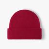 Gorro de Punto de Lana Merino de Doble Capa para Invierno para Mujer con Circunferencia de Cabeza Grande, Estilo Europeo y Americano Transfronterizo, Gorro de Lana Cálido Liso con Protección para las Orejas