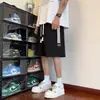Shorts Casuais Largos de Marca Tendência Listrados com Fita Trançada Shorts Esportivos Xadrez Shorts de Verão Masculino Estilo Americano Abacaxi Soltos de Cinco Pontos