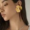 Collar de Flor de Hoja de Ginkgo con Textura Metálica Transfronterizo Europeo y Americano Collar de Borla de Perla de Imitación Dulce Fresco Tridimensional pendientes