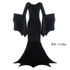 Fantasia de Morcego Bruxa Fantasma Noiva de Halloween Transfronteiriça Vestido Longo Bruxa Gótica Vampiro Baile Fantasia de Performance