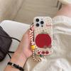 Funda de Teléfono de Berenjena Tomate de Dibujos Animados Adecuada para iPhone16 Apple 15Pro Max Cuerda Portátil 14pro Nuevo