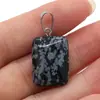Exquisito colgante rectangular de piedra semipreciosa natural para accesorios de joyería DIY, fabricación de joyería artesanal, venta al por mayor