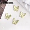 Joias para Unhas Artísticas Estereoscópicas Borboleta em Relevo Francês Liga de Ouro e Prata Borboleta de Asa Aberta Acessórios de Unha Vestíveis DIY