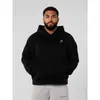 Gymsahrk Moletom com Capuz Cruzado Masculino e Feminino Outono e Inverno Pulôveres Esportivos Casuais Largos Material de Veludo
