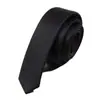 Corbata formal unisex lisa negra pura estilo coreano ancha de 8 cm, corbata casual de moda estrecha de 5 cm, autoatada a mano