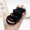 Anillo de Toalla Negro Básico de Moda y Sencillo de 4 cm Alta Elasticidad Sin Costuras Goma para el Cabello Sujetador de Cola de Caballo para Mujeres