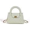 Bolso de Cadena Estilo Tweed Bolso Acolchado para Mujer de Alta Gama 2025 Nuevo Cuero Genuino Bolso para Mujer de un Solo Hombro Cruzado Bolso Cuadrado Pequeño